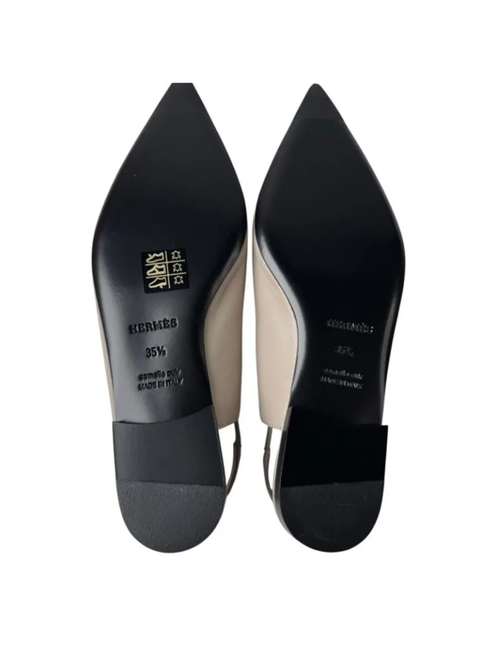 Hermes Lovely Sling Back Ballet Shoes Kelly